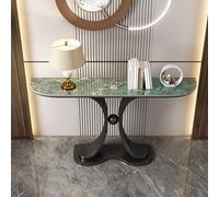 Tqertrtfxa Mostrador de Entrada losa Piedra semicircular,Mesa Consola Sala Estar,Adatto a ingresso, soggiorno e Camera da letto(Black c,150 * 30 * 80cm/59.1 * 11.8 * 31.5in)