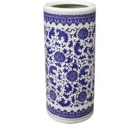 Tqertrtfxa Paragüero comercial de gran capacidad,Paragüero de cerámica hecho a mano,Jarrones de cerámica, floreros de porcelana, carcaj de porcelana azul y blanca(B,40 * 24cm/15.7 * 9.4in)