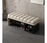 Tqertrtfxa Zapatero Empotrado Grande con Compartimento Oculto, Otomana Almacenamiento de Gran Capacidad, Banco Moderno para los pies la Cama(E,120CM/47.2IN)