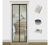 TQFlow Mosquitera Puerta Magnetica 110x210cm,Cortina Mosquiteras Magnética para Puertas,Cierre Magnético Automático Antimosquitos Insectos para Puerta Exterior de Balcón Patio,Negro