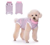 TQFlow Traje de Recuperación para Body Perros Post Cirugía, Gato Herida Abdominal Enfermedad de La Piel, Body Quirurgico Gato, Protector Anti-Lamido, Transpirable Pijamas para Perro (Rosa-Gris, M)