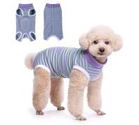 TQFlow Traje de Recuperación para Body Perros Post Cirugía, Gato Herida Abdominal Enfermedad de La Piel, Body Quirurgico Gato, Protector Anti-Lamido, Transpirable Pijamas para Perro (Verde-Morado, S)
