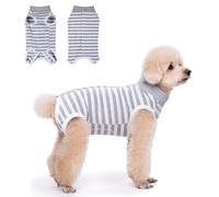 TQFlow Traje de Recuperación para Body Perros Post Cirugía, Gato Herida Abdominal Enfermedad de La Piel, Body Quirurgico Gato, Protector Anti-Lamido, Transpirable Pijamas para Perro (Gris, XS)