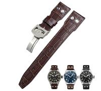 TQHGHX 22mm Rivets Genuine Leather Watchband Fit For Watch IW3777 Calfskin Leather Strap