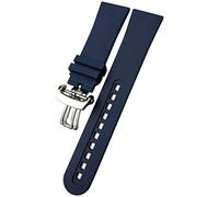 TQHGHX 23mm Fluorous Rubber soft Watch band Replacement for Fifty Fathoms 5000 5015 Black Strap Watch Bracelets
