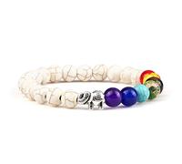 TQHGHX 7 Brazalete de Chakra Elefante Piedra Natural Reiki Pulseras con Cuentas Hombres curativos ansiedad Yoga brazaletes