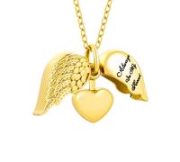 TQHGHX Angel Wing Heart Cremation Jewelry for Ashes Pendant Urn Necklace with Mini Keepsake Urn Memorial Ashes Jewelry for Women Men