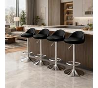TQHGHX Bar Stools Set of 2, Swivel Adjustable Bar Chairs with Low Back,Upholstered Counter Height Barstools for Kitchen Island