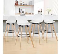 TQHGHX Counter Height Bar Stools Set of 4, Modern BarStools with Wood Legs, Ergonomic Backrest Barstools for Kitchen Island Home Bar