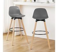 TQHGHX Counter Height Bar Stools Set of 4, Modern BarStools with Wood Legs, Ergonomic Backrest Barstools for Kitchen Island Home Bar