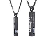 TQHGHX Customize Cremation Jewelry for Ashes - Crystal Birthstone Cube Pendant Urn Necklace Personalized Necklaces Engraved Names - with Me Always