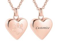 TQHGHX Customize Cremation Jewelry - Pet Heart Cremation Jewelry For Ashes For Dog/Cat Paw Urn Necklace Paw Print Pet Heart Urn Necklace Personalized Necklaces Engraved Names