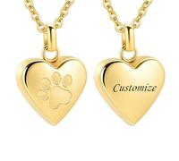 TQHGHX Customize Cremation Jewelry - Pet Heart Cremation Jewelry For Ashes For Dog/Cat Paw Urn Necklace Paw Print Pet Heart Urn Necklace Personalized Necklaces Engraved Names