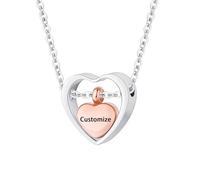 TQHGHX Customize Urn Necklace - Double Heart Cremation Jewelry for Ashes Pendant with Mini Keepsake Personalized Necklaces Engraved Names
