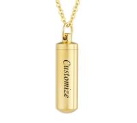 TQHGHX Customize Urn Necklaces - Cylinder Keepsake Ashes Memorial Jewelry with Fill Tool Urn Memorial Ash Jewelry Personalized Necklaces Engraved Names