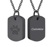 TQHGHX Customize Urn Necklaces - Dog Tags Pet Memorial Urn Necklace Dog Tag Style Paw Print Cremation Jewelry Keepsake Pendant for Beloved Dogs & Cats Personalized Necklaces Engraved Names Jewelry