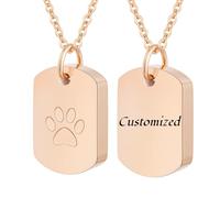 TQHGHX Customize Urn Necklaces - Dog Tags Pet Memorial Urn Necklace Dog Tag Style Paw Print Cremation Jewelry Keepsake Pendant for Beloved Dogs & Cats Personalized Necklaces Engraved Names Jewelry