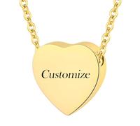 TQHGHX Customize Urn Necklaces - Heart Cremation Urn Necklace for Ashes for Women Men Personalized Pendant Engraved Names Jewelry