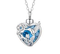 TQHGHX Hummingbird Crystal Heart Cremation Jewelry for Ashes Pendant Urn Necklace with Mini Keepsake Urn Memorial Ashes Jewelry of Loved One