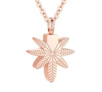 TQHGHX Maple Leaves Urn Necklace for Ashes Cremation Jewelry Stainless Steel Cremation Jewelry Memorial Necklace Human Ashes Keepsake Pendant for Women Men