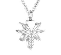 TQHGHX Maple Leaves Urn Necklace for Ashes Cremation Jewelry Stainless Steel Cremation Jewelry Memorial Necklace Human Ashes Keepsake Pendant for Women Men
