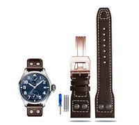 TQHGHX Rivet Leather Watch Strap For Pilots Iw500916 Waterproof Sweat Proof Soft And Comfortable Watchband Accessories 21 22mm WatchbandS