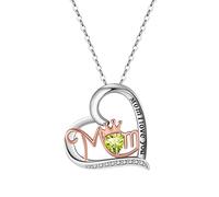TQHGM 18K Gold with Pendant, Heart for Women with Engraved Mom I Love You IC