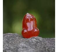 TQHGM 5pc Red Agate Hand Carved Animal Sun Stone Luck Pendants 17.5''