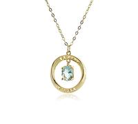 TQHGM Accessorie Aquamatine Green Oval Drop Pendant Long Chain n Wedding Fine Jewelry