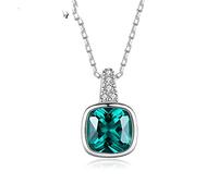 TQHGM Accessorie for Women Emerald Square Green Trendy Minimalist Women's Pendant s Unique Dainty Korean