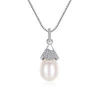 TQHGM Accessorie for Women Fresh Water Pearl with Flower Bud Trendy Minimalist Women's Pendant s Unique Dainty Korean