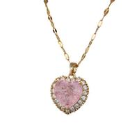 TQHGM Accessorie Geometric Pave Heart For Women, Shining Rhinestone Heart - Zircon Pave, Reunion Heart For Valentine Birthday