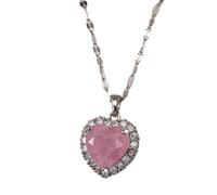 TQHGM Accessorie Geometric Pave Heart For Women, Shining Rhinestone Heart - Zircon Pave, Reunion Heart For Valentine Birthday