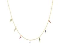 TQHGM Accessorie Sterling Silver Cross Charm Long Choker Rock Punk Fashion Fine Jewelry Accessories Wedding