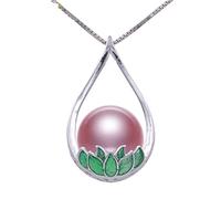 TQHGM Accessorie Sterling Silver Enamel Freshwater Pearl s Pendant Chinese Ethnic 10-11mm Natural Pearls Jewelry