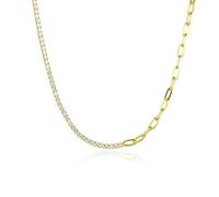 TQHGM Accessorie Thick Green 2mm Tennis Paperclip Chain Choker n Winter Crystal Wedding