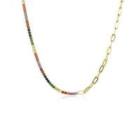 TQHGM Accessorie Thick Green 2mm Tennis Paperclip Chain Choker n Winter Crystal Wedding