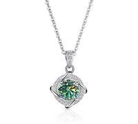 TQHGM Accessories 1CT Blue/Pink/Green Moissanite Pendant s for Women, D Color Diamond for Mom
