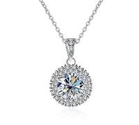 TQHGM Accessories 1ct Moissanite for Women Round Cut D Color Diamond Pendant for Women