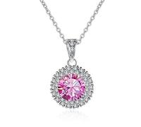 TQHGM Accessories 1ct Moissanite for Women Round Cut D Color Diamond Pendant for Women