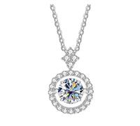 TQHGM Accessories 1ct Round Cut Moissanite for Women D Color Diamond Moissanite Pendant for Women