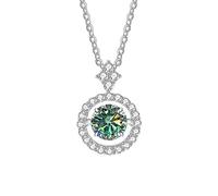 TQHGM Accessories 1ct Round Cut Moissanite for Women D Color Diamond Moissanite Pendant for Women