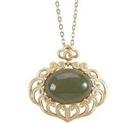 TQHGM Accessories Vintage S925 for Women Hollow out Gold Plated Jade Lock Handmade Classical Jewelry Women's Pendant s Charm National Old Craft