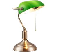 TQHGM American Vintage Glass Creative Green Bedroom Study Work Desk Light Office Counter Reading Table Lamp Villa Clubhouse Showcase Model House Fixture Head