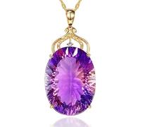 TQHGM Amethyst Color Oval Crystal Pendant Lady Wedding Jewelry Made in China
