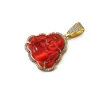 TQHGM Blue Buddha Pendant Cubic Zircon with Tennis Chain Fashion Hip Hop Punk Jewelry s-Dark Gold,18 Inch