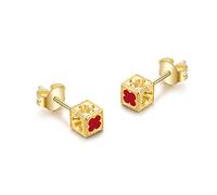 TQHGM Clavicle Female Sterling Silver Student Love Four-Leaf Stud Earrings