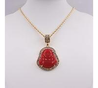 TQHGM Crystal Buddha Pendant Small Size and Big Size Hip Hop Men's Women's Rope Chain Crystal Iced out Rapper Singer Jewelry