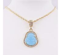TQHGM Crystal Buddha Pendant Small Size and Big Size Hip Hop Men's Women's Rope Chain Crystal Iced out Rapper Singer Jewelry