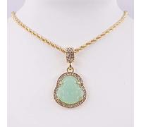 TQHGM Crystal Buddha Pendant Small Size and Big Size Hip Hop Men's Women's Rope Chain Crystal Iced out Rapper Singer Jewelry